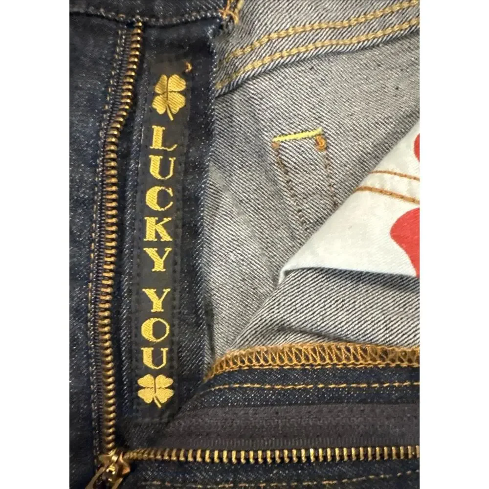 Lucky Brand Classic Dungarees Jeans Mens 36x32 Dark Wash Denim Blue Boot Cut Y2K